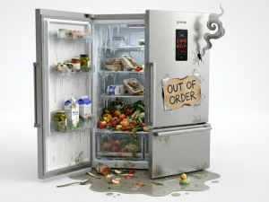 okvarjen hladilnik obrezan