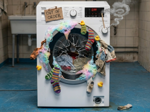 pralni stroj okvarjen obrezan